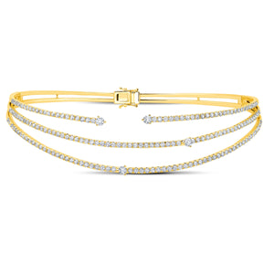 Graziela Gems - Necklace - Triple Diamond Cage Choker - 