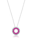 Graziela Gems - Necklace - Ruby 3 Sided Circle Necklace - 