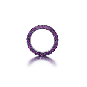 Amethyst & Purple Rhodium 3 Sided Ring