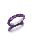 Amethyst & Purple Rhodium 3 Sided Ring