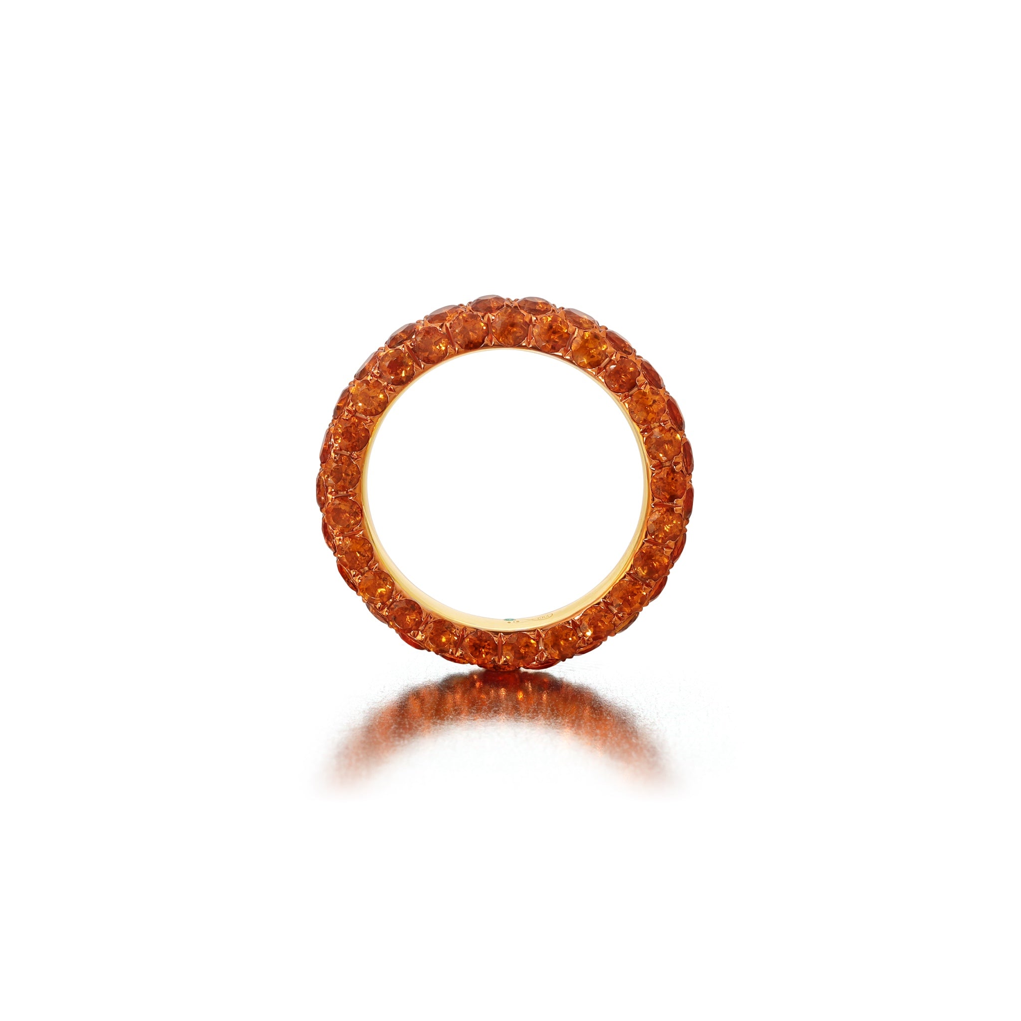 Citrine &amp; Orange Rhodium 3 Sided Ring