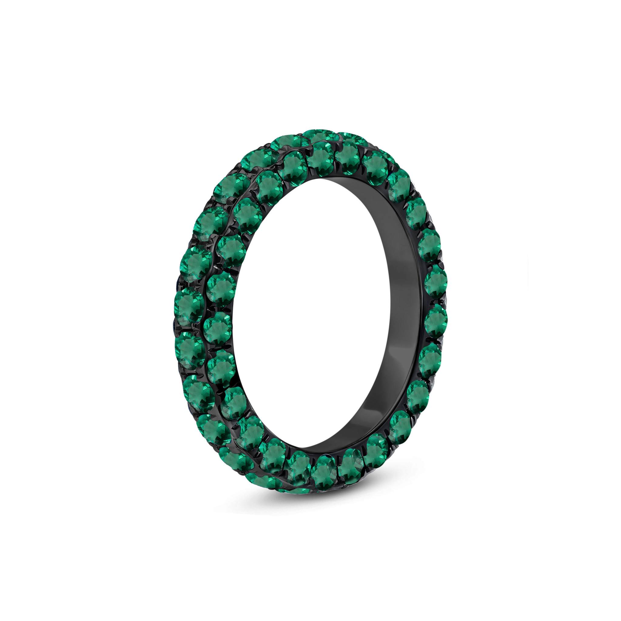 Emerald 3 Sided Band Ring