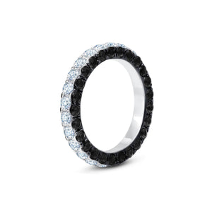 Black & White Diamond 3 Sided Band Ring