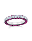 Ruby & Diamond 3 Sided Band Ring