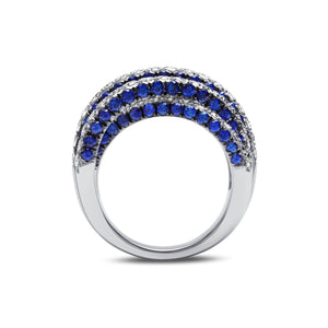 Sapphire and Diamond 3 Sided Entanglement Stunner Ring