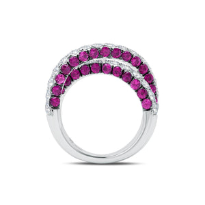 Ruby & Diamond 3 Sided X Ring