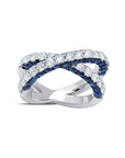 Sapphire & Diamond 3 Sided X Ring