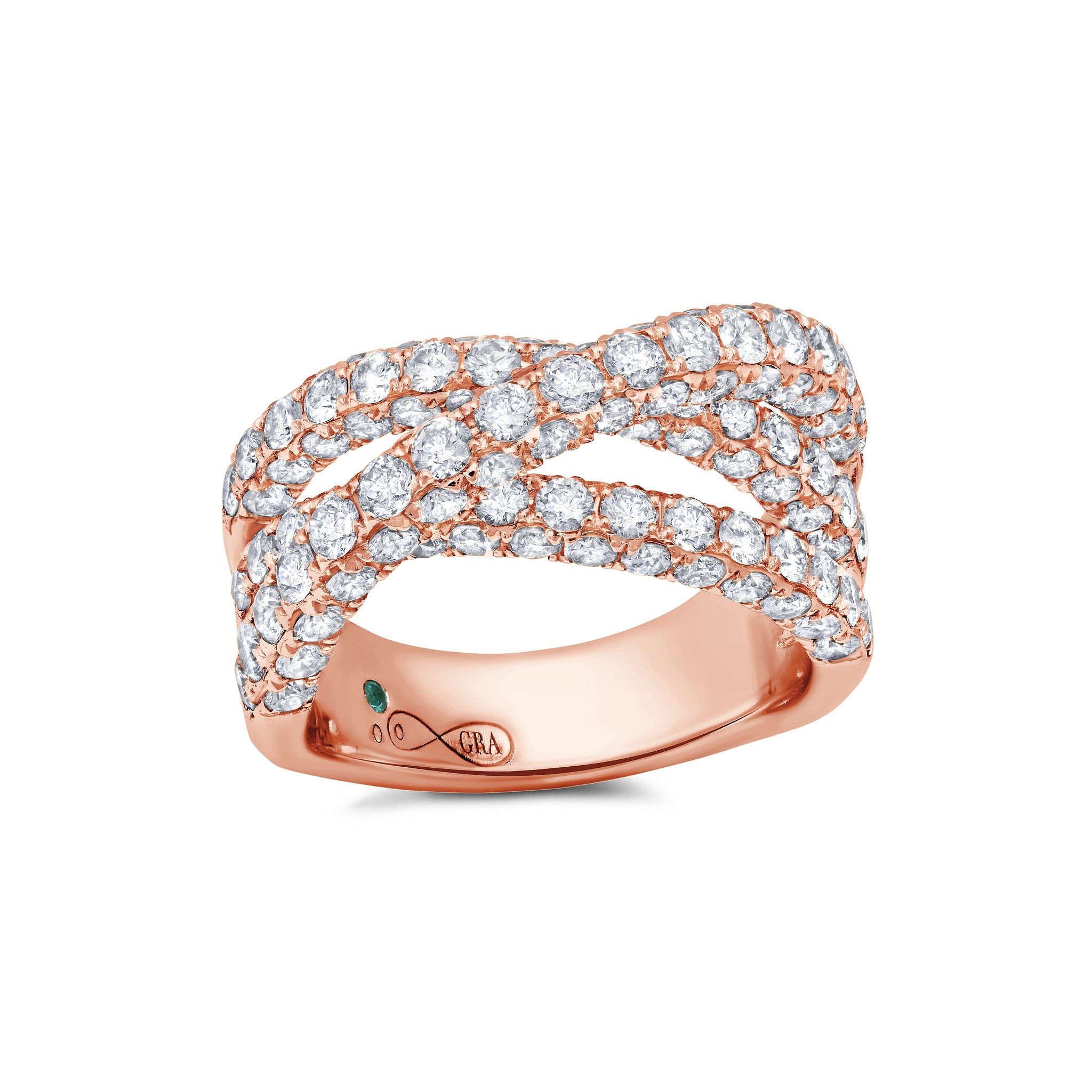 Diamond 3 Sided Triple Ring