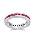Diamond & Ruby Baguette 3 Sided Ring