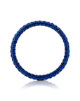 Blue Sapphire and Blue Rhodium 3 Sided Band