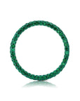 Emerald and Green Rhodium 3 Sided Band