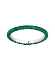 Emerald and Green Rhodium 3 Sided Band