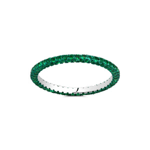 Emerald and Green Rhodium 3 Sided Band