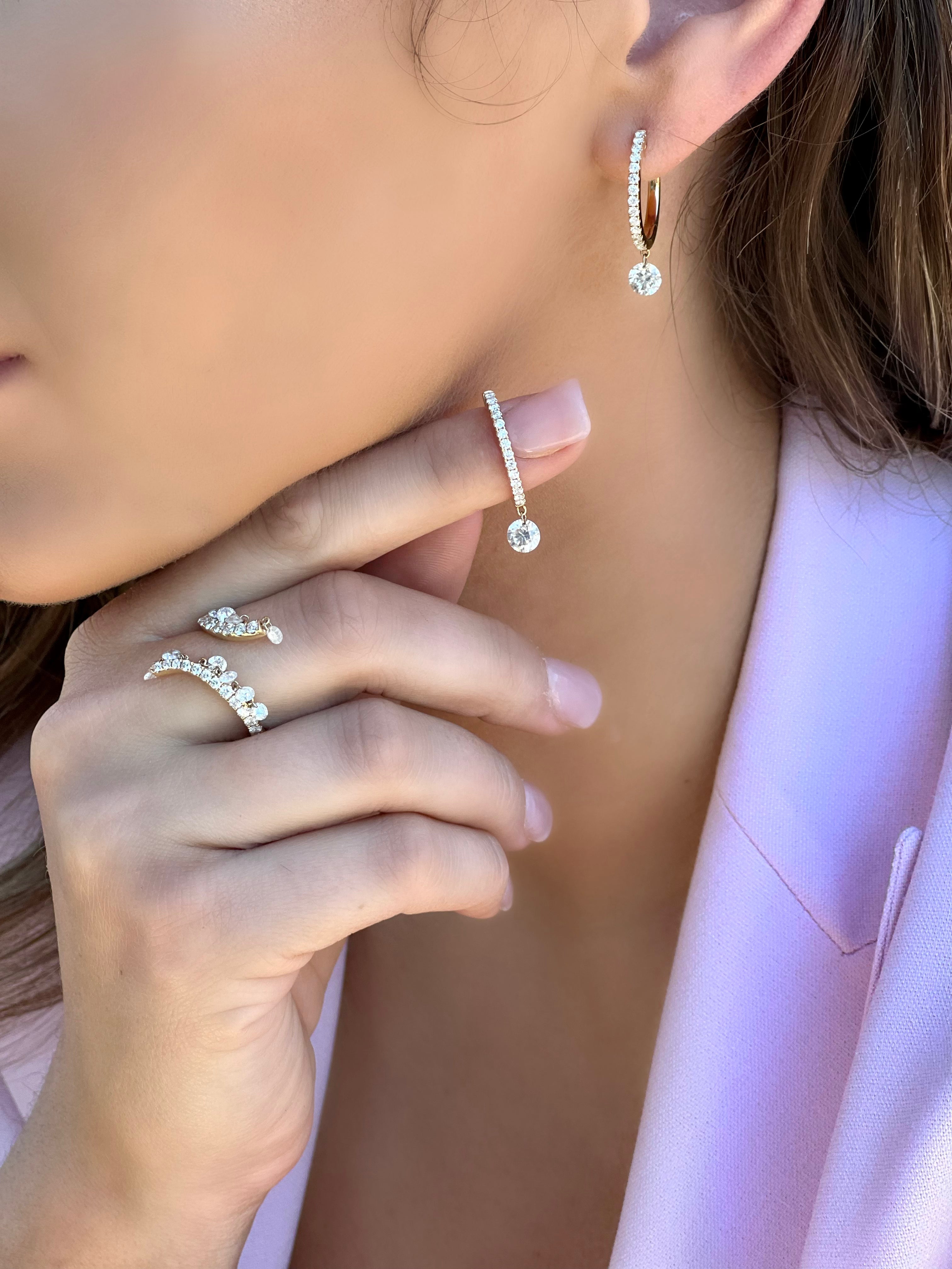 Floating diamond earrings Clearance