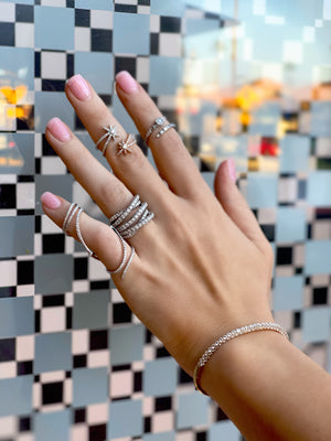 Diamond 3 Sided Triple Ring